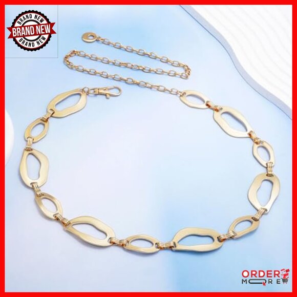 Chunky Alloy Waist Chain Belt for Dresses, 150cm Length